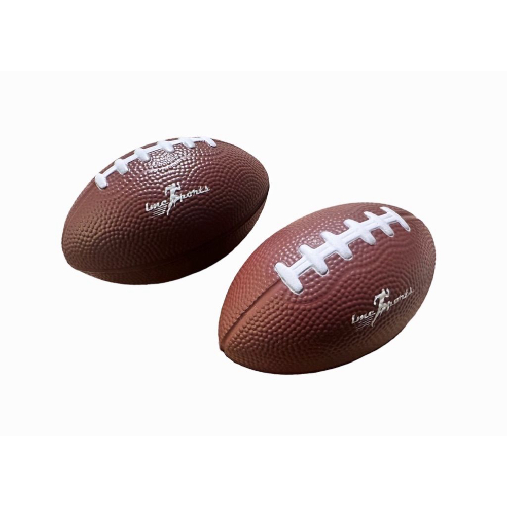 2 Pack Mini Foam Footballs Brown/White, Small Tiny Kids - Stress Ball for Adults